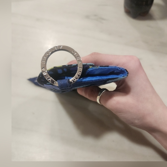 Vera Bradley Quick Swipe ID Coin Case in the Indigo Pop pattern. - Picture 5 of 12